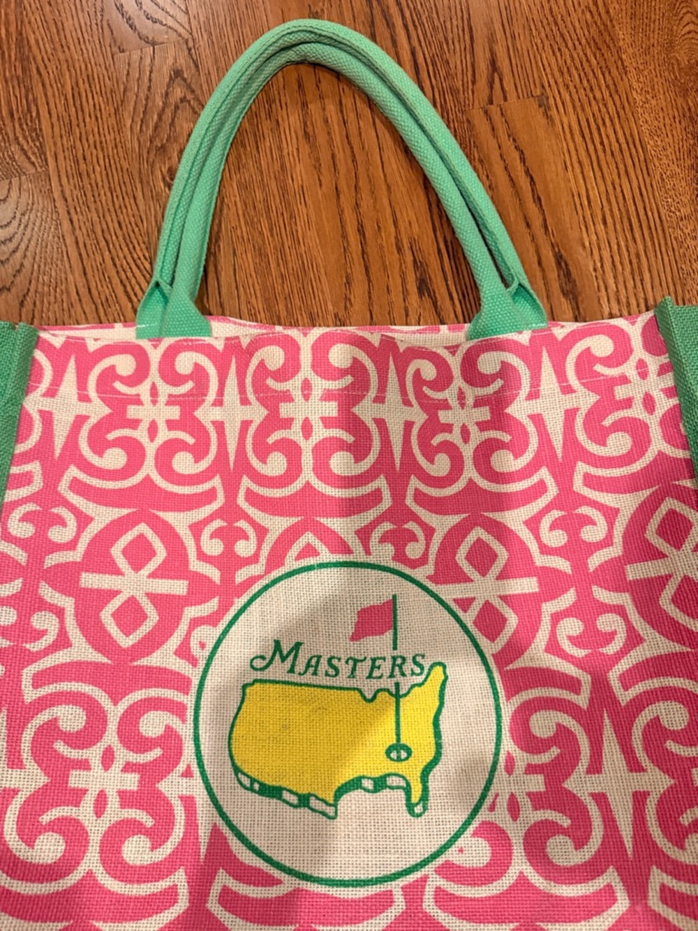 Masters Logo Pink & White large Tote bag